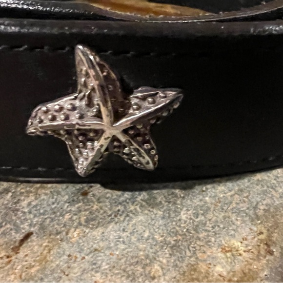 Brighton Black ? Leather Belt Silver ? Seashells ?Beach L38880 Size Large main image 6